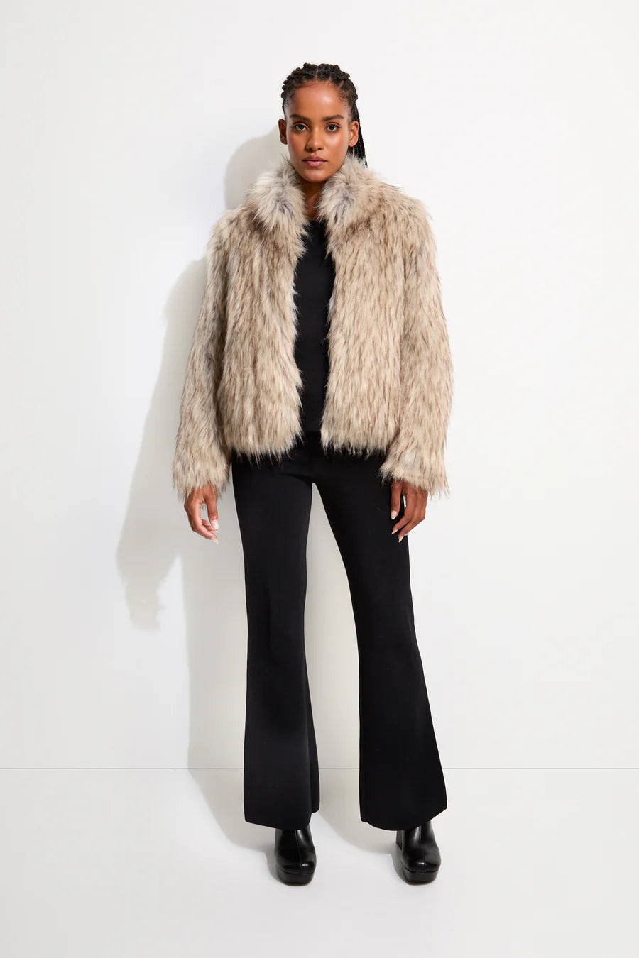 Unreal Fur Delish Jacket - Natural One-Shoulder Jacket Off-the-Shoulder Jacket Asymmetrical Jacket Unreal Fur Delish Jacket - Natural One-Shoulder Jacket Off-the-Shoulder Jacket Asymmetrical Jacket