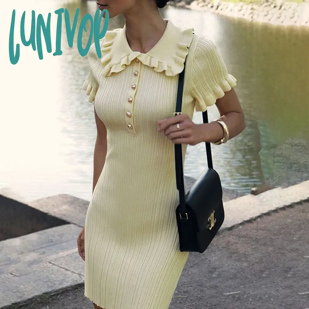 Lunivop High Waist Ruffled Mini Dresses For Women Summer Short Sleeve Knitted Slim Fit Dress Women's Vintage Dress Woman Elegant Elegant Sequin Mini Dress Lunivop High Waist Ruffled Mini Dresses For Women Summer Short Sleeve Knitted Slim Fit Dress Women's Vintage Dress Woman Elegant Elegant Sequin Mini Dress