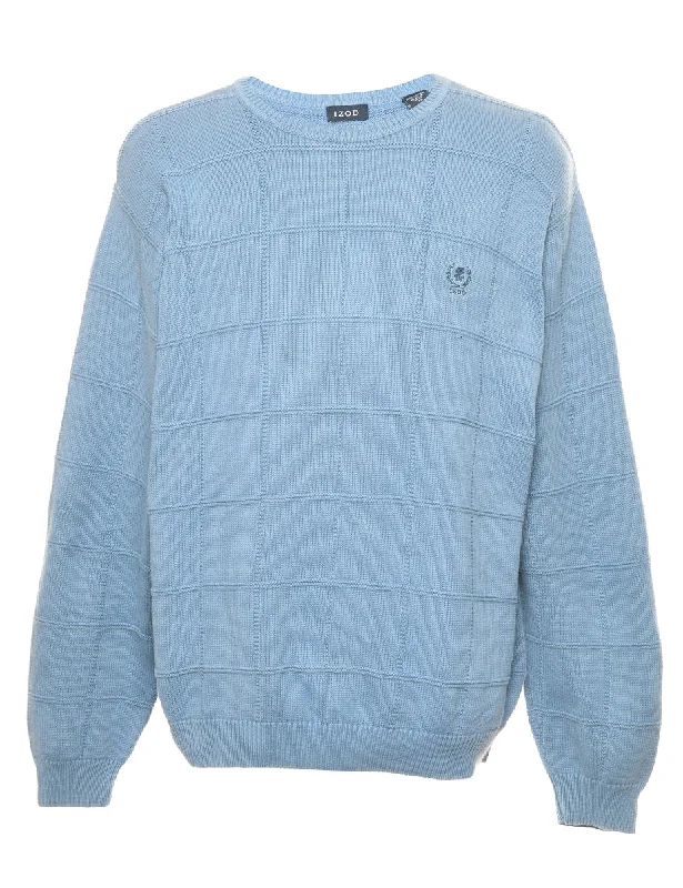 Izod Checked Jumper - XL High Neck Crew Neck V-Neck