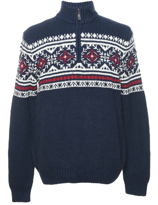 Izod Nordic Jumper - L Chenille Blend Fleece Blend Nylon Blend