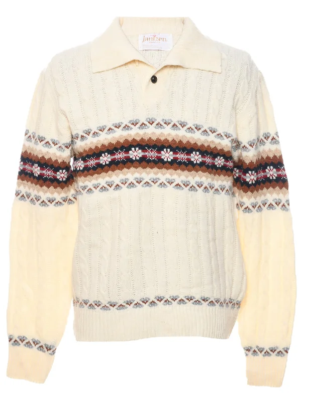 Jantzen Nordic Jumper - L Print Jacquard Patchwork