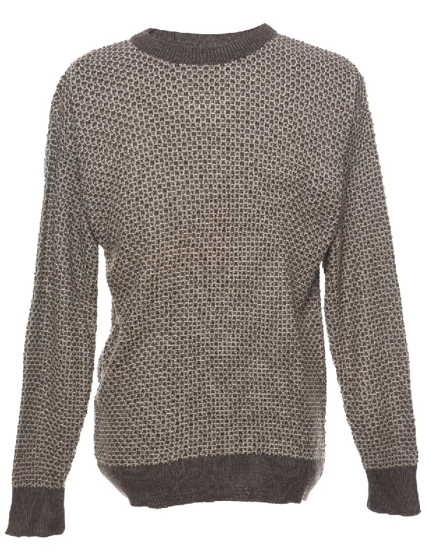 Jantzen Patterned Jumper - M Fitted Loose Oversized