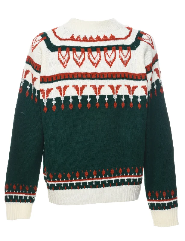 JC Penney Jumper - XL Graphic Sweater Embroidered Appliqued