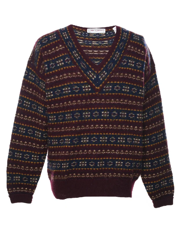 John Ashford Nordic Jumper - L Satin Blend Silk Blend Wool Blend