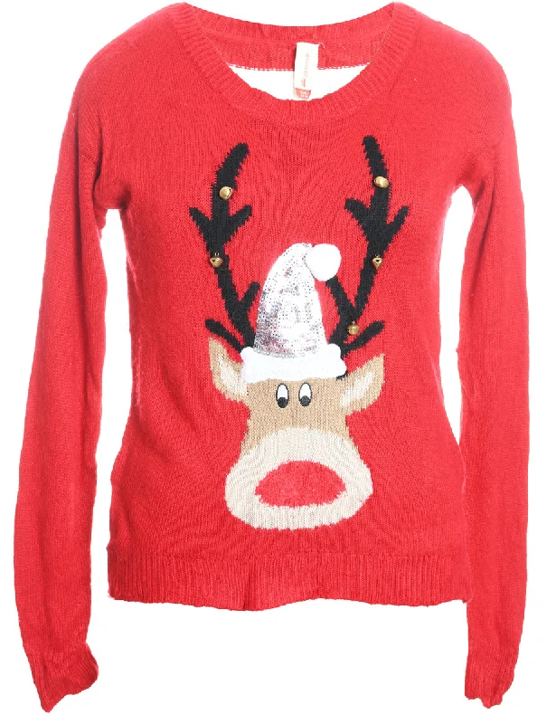 Reindeer Christmas Jumper - S Modern Contemporary Chic