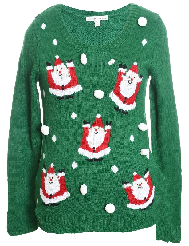 Santa Claus Christmas Jumper - S Thin Thick Dense
