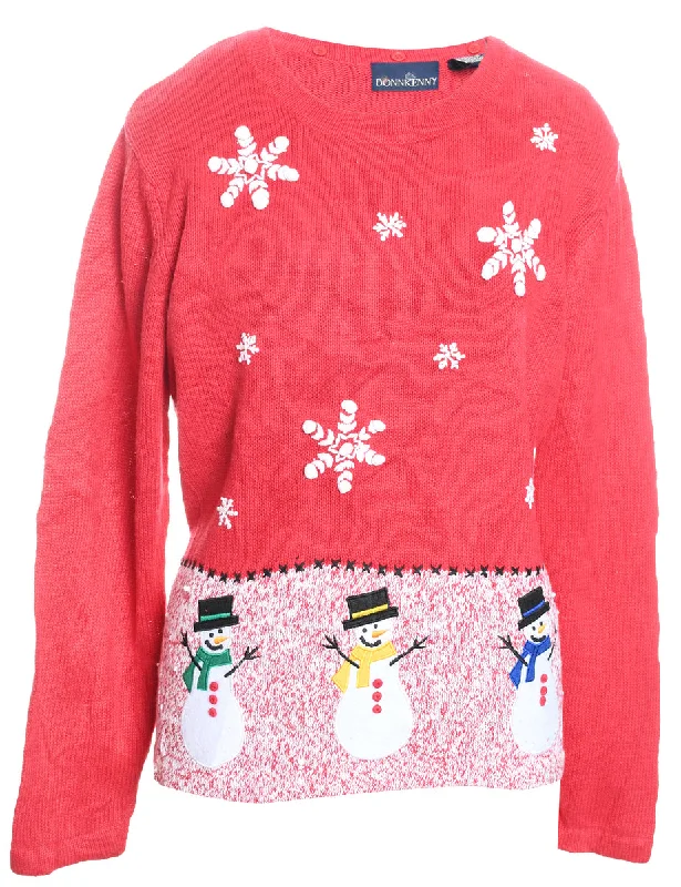 Snowman Christmas Jumper - L Casual Formal Business