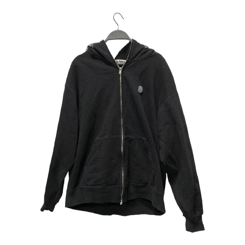 BAPE/Zip Up Hoodie/M/Cotton/BLK/SHARK ZIP UP HOODIE Hoodie with Slit Hem Functional Movement BAPE/Zip Up Hoodie/M/Cotton/BLK/SHARK ZIP UP HOODIE Hoodie with Slit Hem Functional Movement