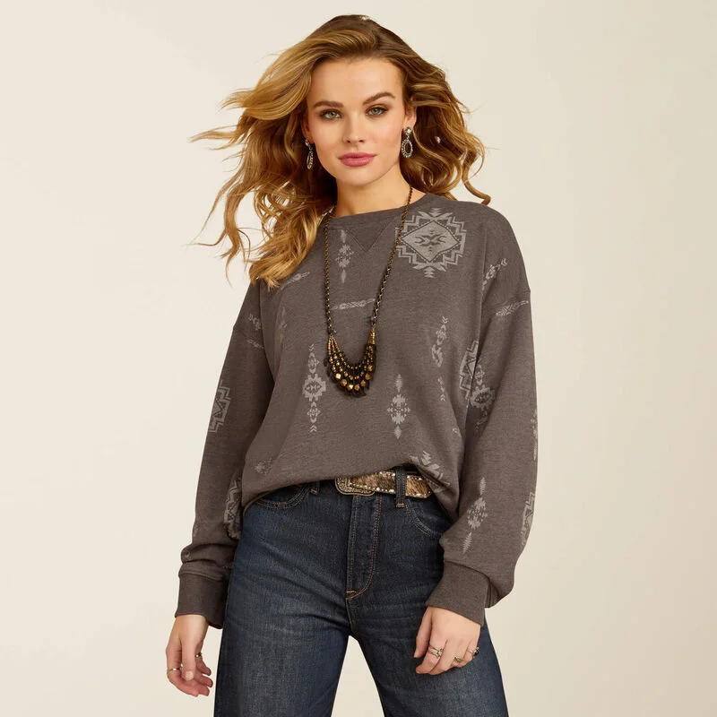 Ariat Women's Outlaw Itzli Print Oversized Sweatshirt 10052414 Hoodie with Contrast Stitching Detailed Premium Ariat Women's Outlaw Itzli Print Oversized Sweatshirt 10052414 Hoodie with Contrast Stitching Detailed Premium