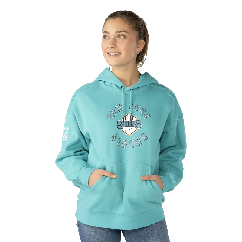 BAUER PWHL TEAM ULTIMATE HOODIE WOMENS NEW YORK SIRENS Hoodie with Drop Shoulder Relaxed Streetwear BAUER PWHL TEAM ULTIMATE HOODIE WOMENS NEW YORK SIRENS Hoodie with Drop Shoulder Relaxed Streetwear
