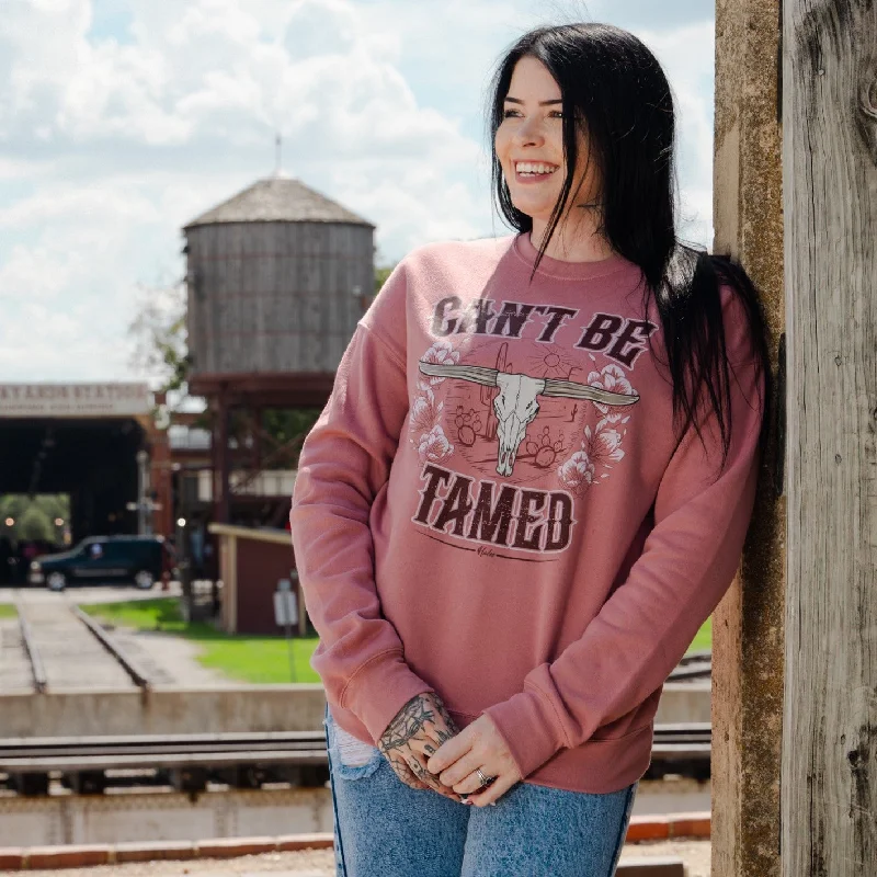 Can't Be Tamed Drop Shoulder Sweatshirt - Mauve Hoodie with Rhinestones Sparkly Elegant Can't Be Tamed Drop Shoulder Sweatshirt - Mauve Hoodie with Rhinestones Sparkly Elegant