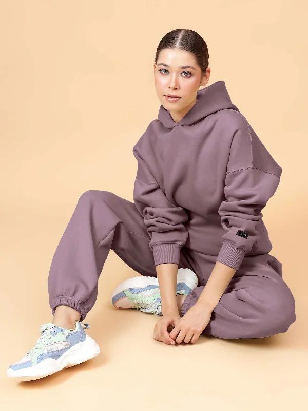 Fitkin Women Solid Lavender CozyCore Fleece Hoodie Hoodie with Cuffed Sleeves Snug Secure Fitkin Women Solid Lavender CozyCore Fleece Hoodie Hoodie with Cuffed Sleeves Snug Secure