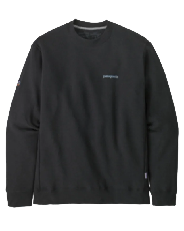 Patagonia Fitz Roy Icon Uprisal Crew Sweatshirt - Ink Black Hoodie with Neon Bright Vibrant Patagonia Fitz Roy Icon Uprisal Crew Sweatshirt - Ink Black Hoodie with Neon Bright Vibrant