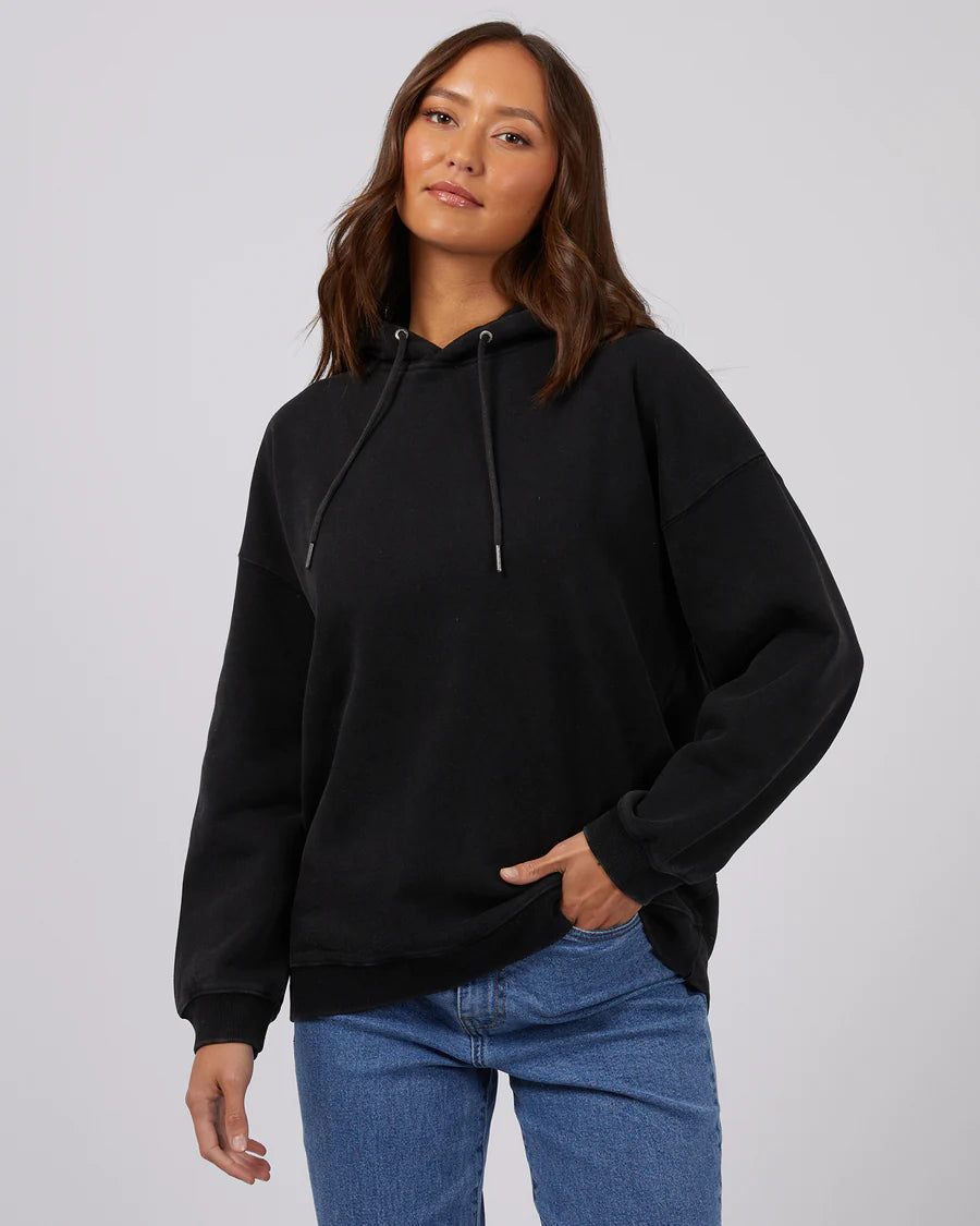 SILENT THEORY OVERSIZED HOODY WASHED BLACK 2.0 Hoodie with Tie-Dye Psychedelic Retro SILENT THEORY OVERSIZED HOODY WASHED BLACK 2.0 Hoodie with Tie-Dye Psychedelic Retro