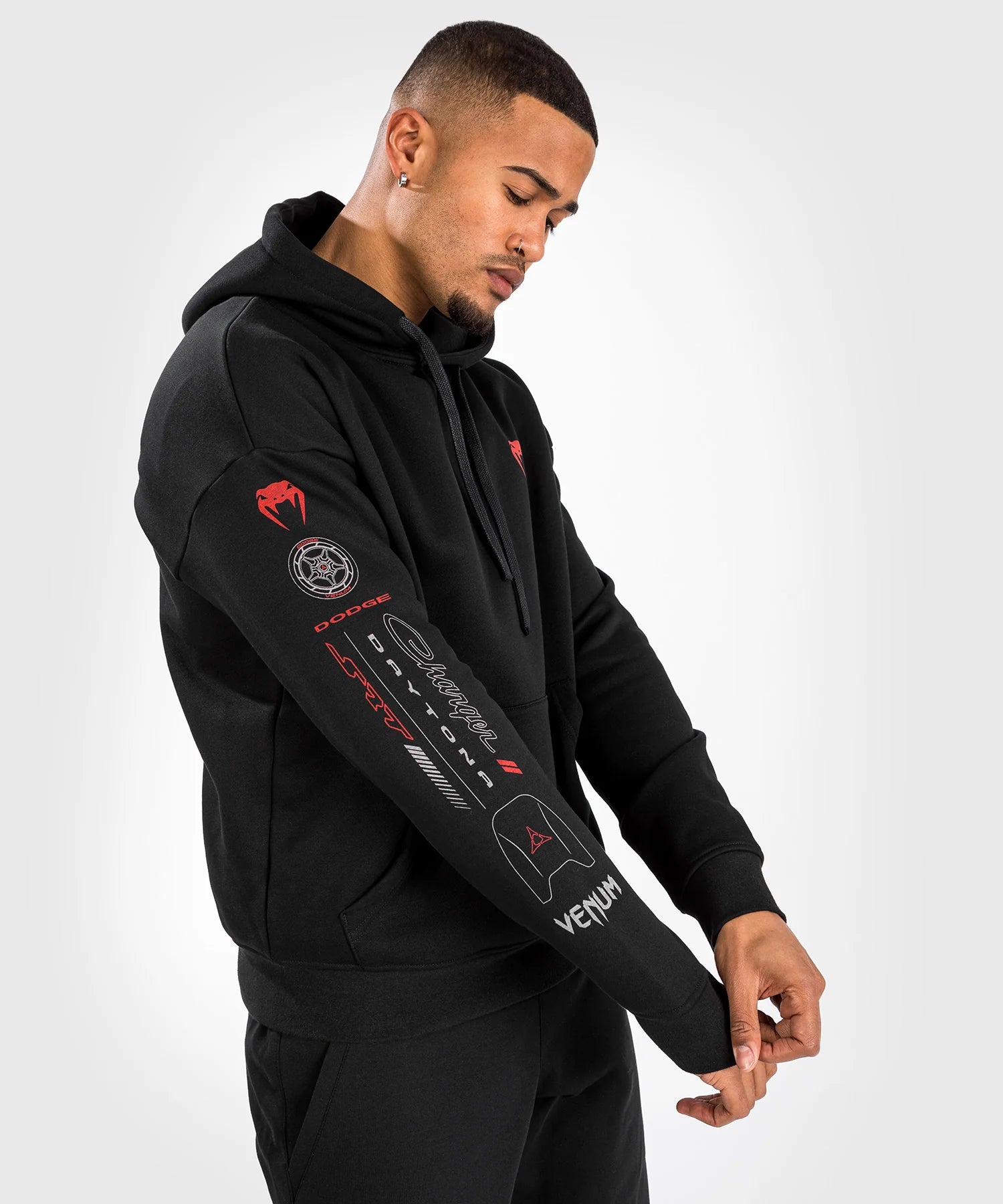 Venum-05124-001 x Dodge Banshee Unisex Pullover Hoodie Size S/M Black Hoodie with Half-Zip Sporty Casual Venum-05124-001 x Dodge Banshee Unisex Pullover Hoodie Size S/M Black Hoodie with Half-Zip Sporty Casual