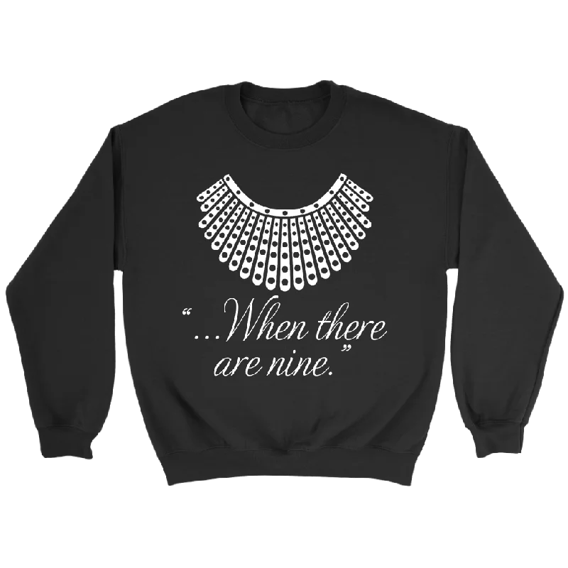 "When there are nine" Sweatshirt Hoodie with Hem Applique Textured Unique