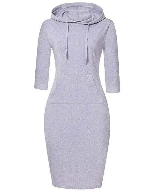 Women Stripe Pocket Knee Length Slim Sweatshirt Casual Pullover Hoodie Dress Hoodie with Back Slit Movement Comfort Women Stripe Pocket Knee Length Slim Sweatshirt Casual Pullover Hoodie Dress Hoodie with Back Slit Movement Comfort
