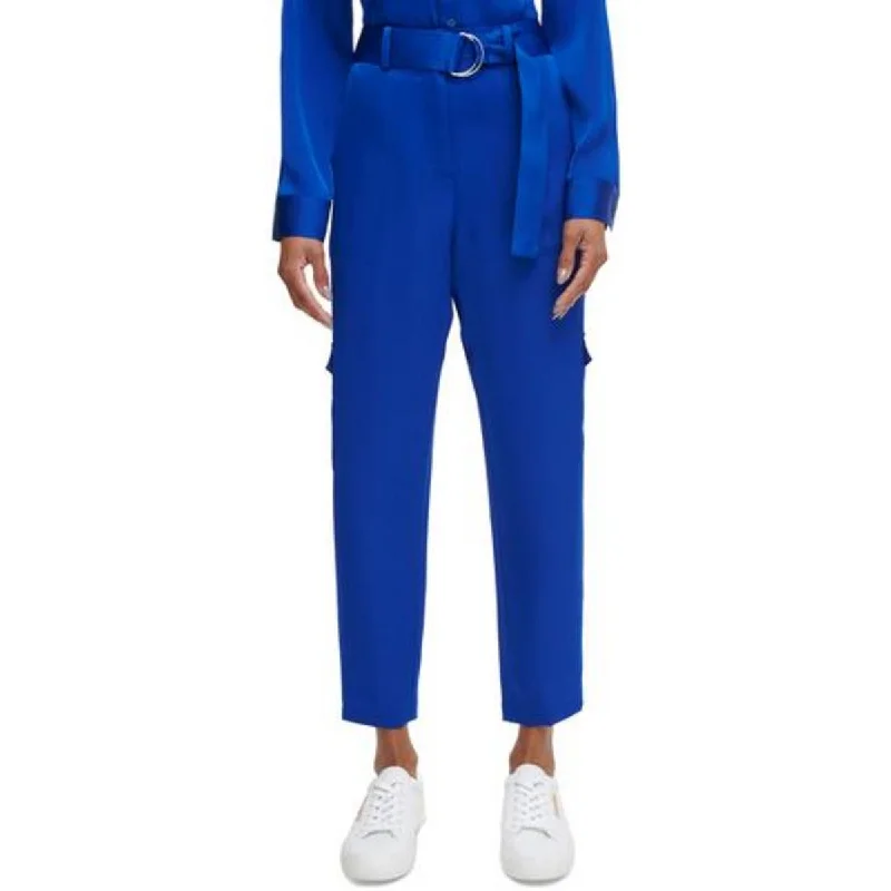 Womens Belted High Rise Cargo Pants Casual Track Pants