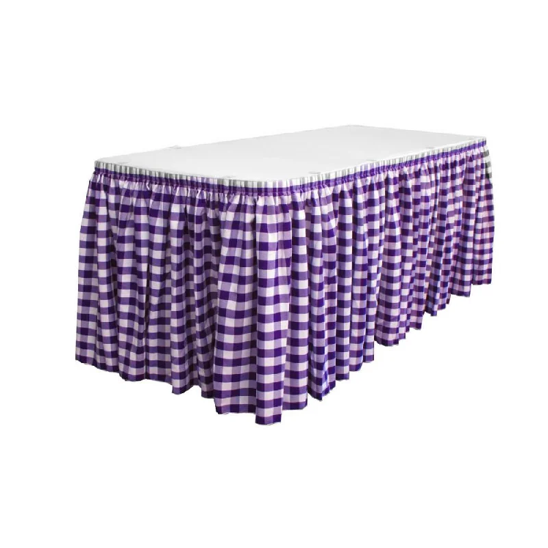 14 Ft. x 29 in. White and Purple Accordion Pleat Checkered Polyester Table Skirt athletic skirt fit 14 Ft. x 29 in. White and Purple Accordion Pleat Checkered Polyester Table Skirt athletic skirt fit